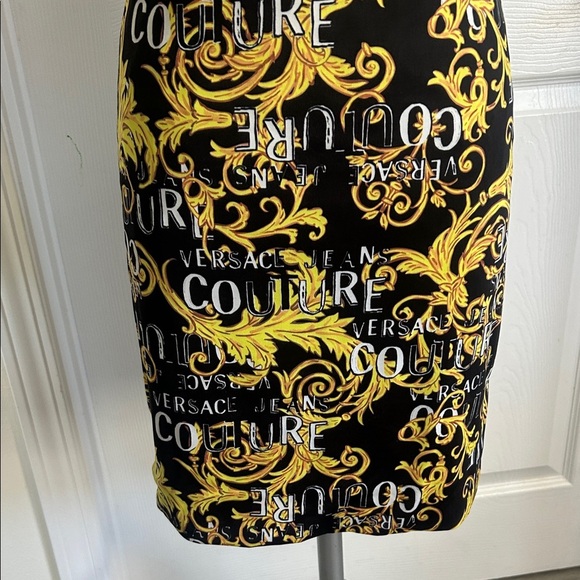 VERSACE Black and Gold Mini Dress - Picture 6 of 13